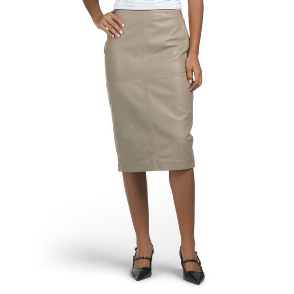BOD & CHRISTENSEN Lush Genuine Leather Skirt - Picture 1 of 2